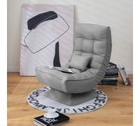 Kelvenix 4-Position Adjustable Swivel Lazy Padded Lounge Chair in Grey | Size: 0.6m2 Kelvenix Grey 0.6m2