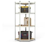 Kelvenix 4-Tier Corner Shelving Unit Adjustable in Silver | Size: 10000mm x 520mm Kelvenix Silver 10000mm x 520mm