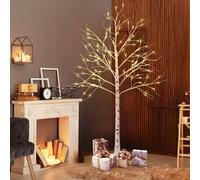 Kelvenix 4FT Pre-Lit LED White Birch Xmas Tree w/ Warm White Lights | Size: 120 cm Kelvenix White 120 cm