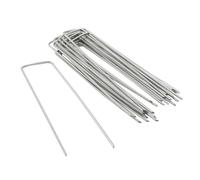Kelvenix 50x U-Shaped Weed Control Membrane Pegs 6" (150mm) Heavy-Duty Pegs in Silver Kelvenix Silver