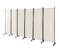 Kelvenix 6-Panel Folding Room Divider 172cm in White | Size: 0.6m2 Kelvenix White 0.6m2