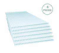 Kelvenix 6 Pieces Polycarbonate Sheets Greenhouse Shed in Clear | Size: 0.6m2 Kelvenix Clear 0.6m2