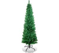 Kelvenix 7ft (210CM) Slim Christmas Tree Pencil Pine Artificial Bushy in Green | Size: 0.6m2 Kelvenix Green 0.6m2