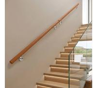 Kelvenix 80 cm Stairway Steps Safety Railing Round Corner Beech Wood in Brown | Size: 10000mm x 520mm Kelvenix Brown 10000mm x 520mm