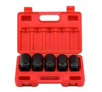 Kelvenix Axle Hub Nut DEEP IMPACT Socket Set 1/2" Drive Shaft Socket in Red Kelvenix Red