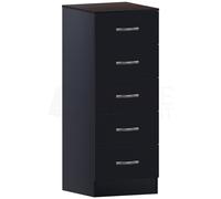 Kelvenix black Modern Bedroom 5 Drawer Narrow Chest Cabinet | Size: 0.6m2 Kelvenix Black 0.6m2