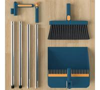 Kelvenix Blue Long Handled Dustpan & Brush Set, Strong Metal Handle Kelvenix Blue