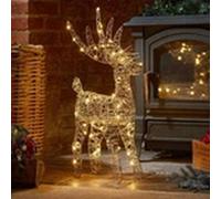 Kelvenix Christmas Reindeer LED Decoration Light Up Stag Figure in Silver Kelvenix Silver