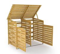 Kelvenix Double Triple Wheelie Bin Storage Fir Wooden in Brown | Size: 0.6m2 Kelvenix Brown 0.6m2