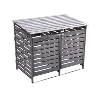 Kelvenix Double Wooden Wheelie Bin Store in Grey | Size: 0.6m2 Kelvenix Grey 0.6m2