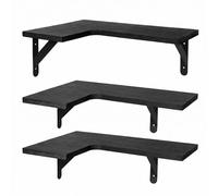 Kelvenix Floating Shelf Wall Mounted 3pc in Black | Size: 0.6m2 Kelvenix Black 0.6m2