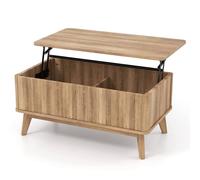 Kelvenix Fluted Lift Top Coffee Table in Brown | Size: 0.6m2 Kelvenix Brown 0.6m2