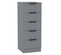 Kelvenix grey Modern Bedroom 5 Drawer Narrow Chest Cabinet | Size: 0.6m2 Kelvenix Grey 0.6m2