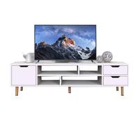Kelvenix High Gloss TV Stand Cabinet with 1 Door & 4 Shelve in White Kelvenix White