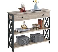 Kelvenix Industrial Console Table with Drawer 100x29.5x80.5cm/Gray in Grey | Size: 0.6m2 Kelvenix Grey 0.6m2