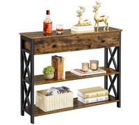 Kelvenix Industrial Console Table with Drawer 100x29.5x80.5cm/Rustic Brown | Size: 0.6m2 Kelvenix Brown 0.6m2