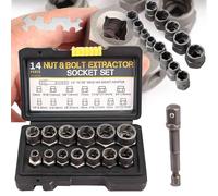 Kelvenix Locking Wheel Lug Nut Stud Bolt Impact Twist Socket Extractor in Black Kelvenix Black