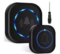 Kelvenix Loud Wireless Doorbell Plug in Cordless Doorbells Waterproof Door Bell in Black Kelvenix Black