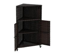Kelvenix PE Rattan Corner Bar Cart in Brown Kelvenix Brown