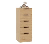 Kelvenix pine Modern Bedroom 5 Drawer Narrow Chest Cabinet in Brown | Size: 0.6m2 Kelvenix Brown 0.6m2