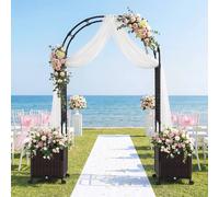 Kelvenix Planter Boxes 200cm Garden Arch Trellis with 2 in Black | Size: 0.6m2 Kelvenix Black 0.6m2