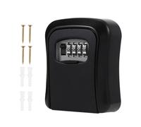 Kelvenix Police Approved Key Safe, Wall Mounted Metal 4 Digit Lock Box in Black Kelvenix Black