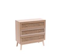 Kelvenix Rattan Chest Cabinet 3 Drawer Bedroom Furniture Storage in Brown | Size: 0.6m2 Kelvenix Brown 0.6m2