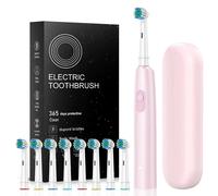 Kelvenix Rotating Electric Toothbrush With 8 Brush Heads 5 Modes In Pink Pink One Size