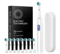 Kelvenix Rotating Electric Toothbrush With 8 Brush Heads 5 Modes In White White One Size