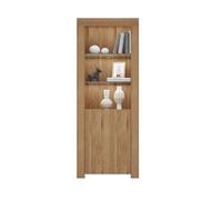 Kelvenix Tall Cabinet One Door Two Glass Shelves in Brown | Size: 0.6m2 Kelvenix Brown 0.6m2