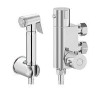 Kelvenix Thermostatic Bidets Toilet Valve Douche Kit Muslim Spray Shower Chrome in Silver Kelvenix Silver
