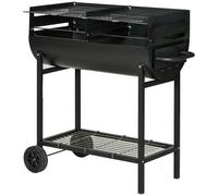 Kelvenix Trolley Charcoal Barbecue Grill Cart 2 Rolling Wheels Black | Size: 0.6m2 Kelvenix Black 0.6m2