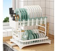 Kelvenix white Two-Tier Kitchen Sink Dish Drainer Rack | Size: 10000mm x 520mm Kelvenix White 10000mm x 520mm
