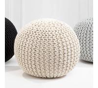 kelvra fabric kids knit pouffe in cream
