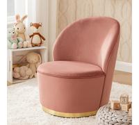 kelvra velvet kids chair with gold base in dusty pink
