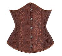 Kelvry Women's Satin Waist Cincher Lace up Boned Bustier Underbust Corset