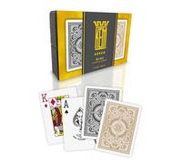 KEM Arrow Black and Gold Plastic Playing Cards, Jumbo Index, Poker Size, 2 Decks, Adults 12+
