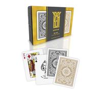 KEM Arrow Black and Gold Plastic Playing Cards, Standard Index, Poker Size, Premium Cards, 2 Decks