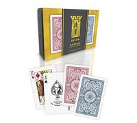 KEM Arrow Red and Blue Plastic Playing Cards, Standard Index, Bridge Size, Premium, Casino Grade Poker, 2 Decks