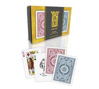 KEM Arrow Red and Blue Plastic Playing Cards, Standard Index, Poker Size, Premium Casino Grade Poker Cards, 2 Decks