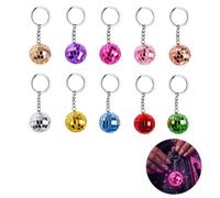 Kemay 10 PCS Mini Disco Ball Keychain Set for 70s 80s Disco Theme Party | Mirror Ball Keyrings Party Favors, Halloween, Christmas Decorations, Bouncy Balls for Kids Party Bags