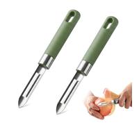 Kemay 2 Pcs Vegetable Peeler Set, 420J2 Stainless Steel for Potato Apple | Non-Slip Multifunctional Peeler, Green & Black, Ambidextrous, Dishwasher-Safe for Carrot Cucumber Home & Outdoor Cooking