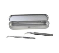 Kemay 2PCS Stainless Steel Tick Tweezers and Tick Fork Set with Box