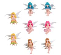 Kemay 8 Pcs Fairy Garden Ornaments Outdoor, Fairy Figures for Garden Fence Decorations, 4 Styles Whimsical Miniature Fairies Accessories for Patio Yard Backyard Decor