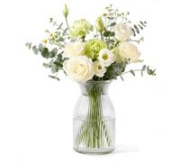 Kemay Elegant Clear Glass Flower Vase for Flowers - Modern Ribbed Glass Vase for Centerpieces, Small Vases for Flowers, Single Stem Vase for Wedding Decor, Home,Office, Table Decorations-8 Inch (20cm)
