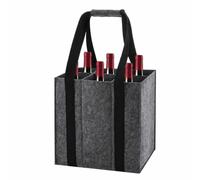 Kemay Premium Felt Wine Bottle Carrier Bag for 6 Bottles | Reusable Wine Carrier with Handles, Portable Bottle Bag for Transporting Wine, Champagne, Beer, Drinks, Water, Grey