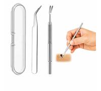 Kemay Professional Tick Remover Tools for Dogs, Cats & Humans - Stainless Steel Tick Removal Kit with Fine-Tipped Tweezers, Tick Twister Hook & Portable Storage Box - Safe Tick Repellent Tool