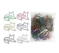 Kemcatui 100 Pcs Cat Paper Clips, Adorable and Colorful Decorative Animal Shaped Paper Clips for Cat Lovers, Women, Teachers, and Friends, Fun Office Supplies and School Stationery, 6 Color