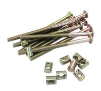 Kemcatui 20Pcs M8 X 120mm Bunk Bed Bolts, Hex Drive Barrel Nuts and Bolts Furniture Bed Frame Screws Replacement for Crib Baby Bed