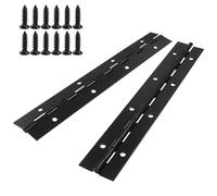 Kemcatui 4Pcs 8 Inch Black Piano Hinges, Stainless Steel Heavy Duty Continuous Hinges, Thickness Folding Hardware for Boats Cabinets Door Storage Box